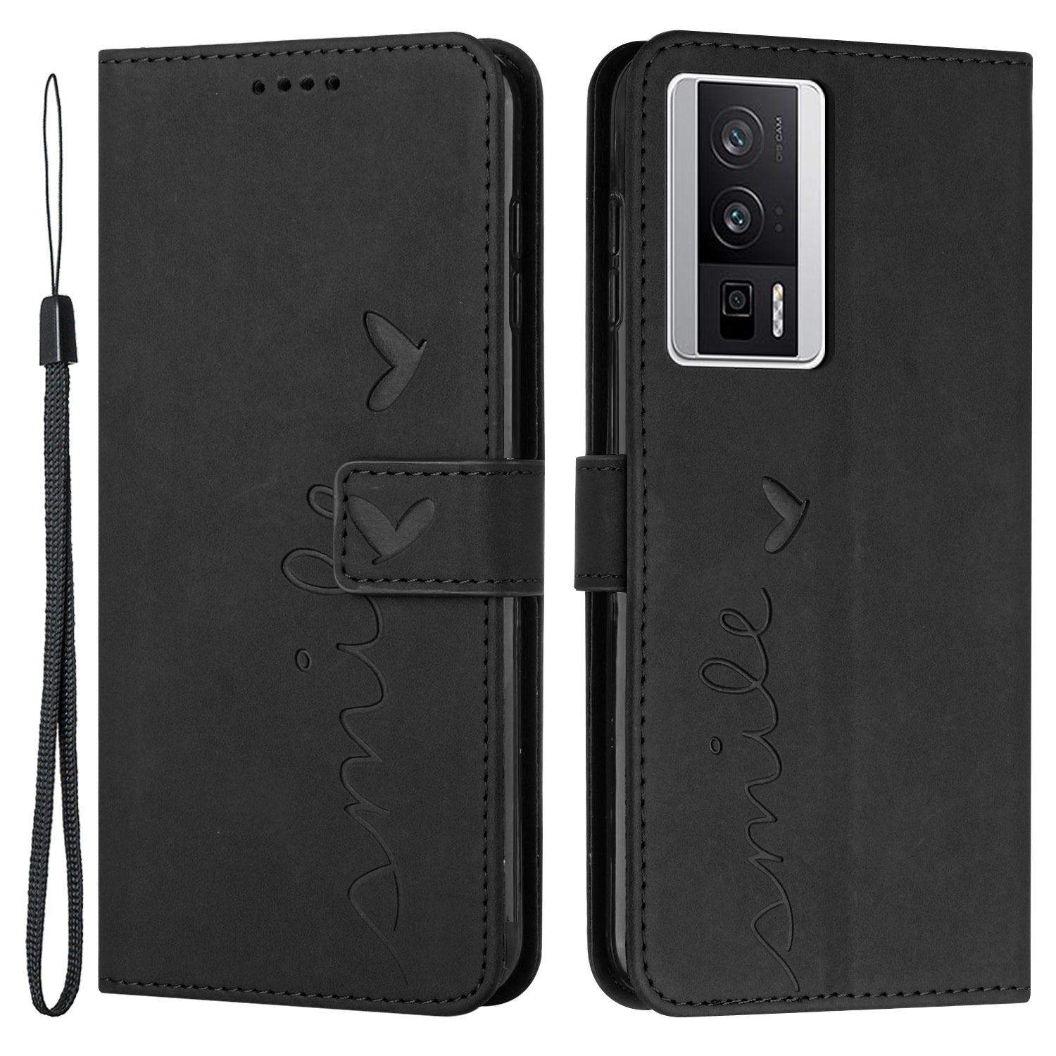 For Xiaomi Poco F5 Pro 5G Redmi K60 Pro 5G K60 5G Phone Stand Case PU Leather Imprinted Heart Shape Wallet Phone Cover with Strap For Xiaomi Poco F5 Pro 5G Redmi K60 Pro 5G K60 5G Phone Stand Case PU Leather Imprinted Heart Shape Wallet Phone Cover with Strap